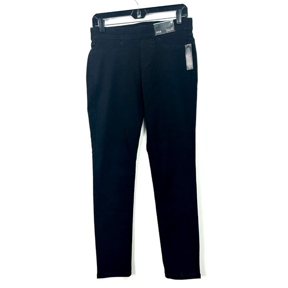 New a.n.a A New Approach Pull On Jeggings Black Denim Jeans Inseam Size M 1226N2 - Picture 3 of 12